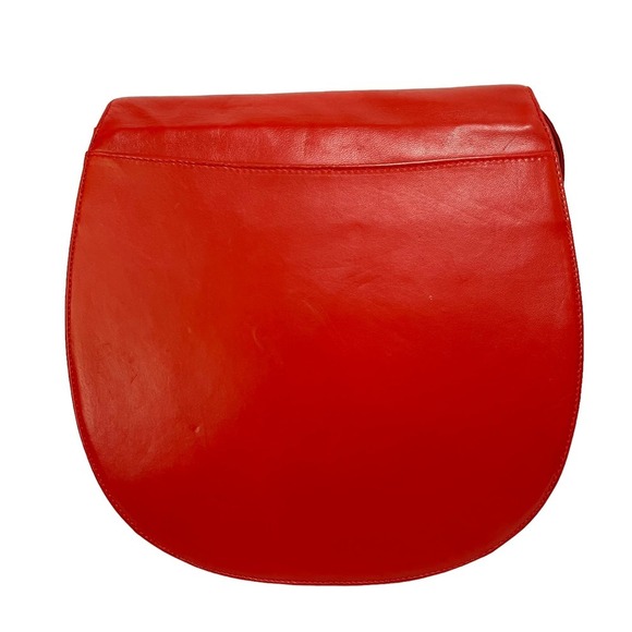 Valentino Garavani Vintage Red Leather Suede Whipstitch Luxury Saddle Bag - Picture 3 of 16